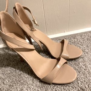 Nude strappy sandals, size 8.5